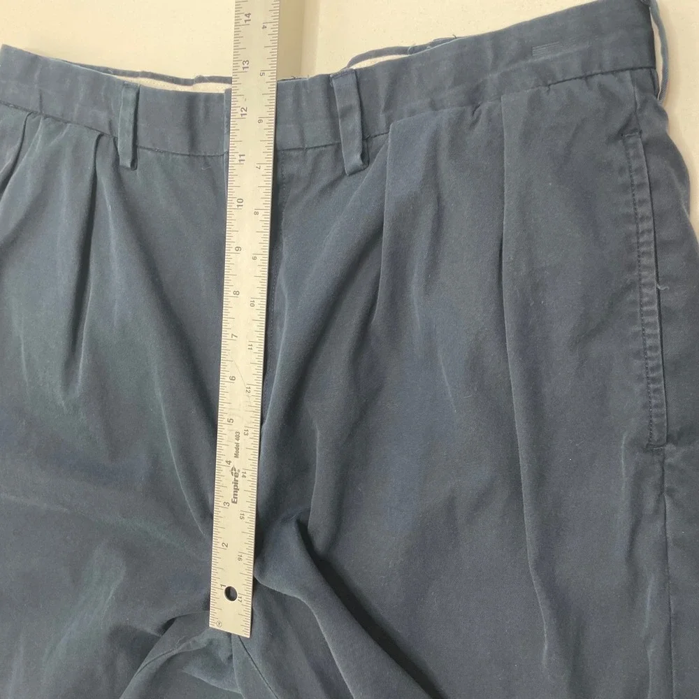 Polo Golf Ralph Lauren Mens Navy Blue Pleated Fairway Shorts Vintage 90s Y2K 36